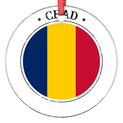 Chad Flag Christmas Ornaments 2022 Country City Souvenir Ornaments for Christmas Trees Personalized National Flag Porcelain Christmas Ornaments Holiday Christmas Keepsake New Year Gifts, 3 Inch