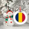 Chad Flag Christmas Ornaments 2022 Country City Souvenir Ornaments for Christmas Trees Personalized National Flag Porcelain Christmas Ornaments Holiday Christmas Keepsake New Year Gifts, 3 Inch view 3