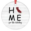 California Christmas Tree Ornaments Personalized US State Christmas Ornament Buffalo Plaid Home for The Holiday Ceramic Hanging Ornaments Holiday Christmas Keepsake New Year Gifts, 3 Inch view 1