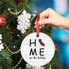 California Christmas Tree Ornaments Personalized US State Christmas Ornament Buffalo Plaid Home for The Holiday Ceramic Hanging Ornaments Holiday Christmas Keepsake New Year Gifts, 3 Inch view 4