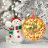Pizza Pie Christmas Ornaments 2022 Pizza Christmas Tree Ornaments Personalized Cute Food Porcelain Christmas Ornaments Holiday Home Decor Christmas Keepsake New Year Gifts, 3 Inch view 3