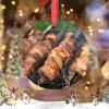 BBQ Beef Skewers Christmas Tree Ornaments BBQ Barbecue Personalized Christmas Ornament Realistic Food Ceramic Hanging Ornaments Holiday Christmas Keepsake New Year Gifts, 3 Inch view 2