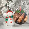 BBQ Beef Skewers Christmas Tree Ornaments BBQ Barbecue Personalized Christmas Ornament Realistic Food Ceramic Hanging Ornaments Holiday Christmas Keepsake New Year Gifts, 3 Inch view 3