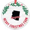 Arizona Christmas Tree Ornaments Personalized US State Christmas Ornament Merry Christmas Wreath Ceramic Farmhouse Hanging Ornaments Holiday Christmas Keepsake New Year Gifts, 3 Inch view 1