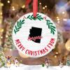 Arizona Christmas Tree Ornaments Personalized US State Christmas Ornament Merry Christmas Wreath Ceramic Farmhouse Hanging Ornaments Holiday Christmas Keepsake New Year Gifts, 3 Inch view 2