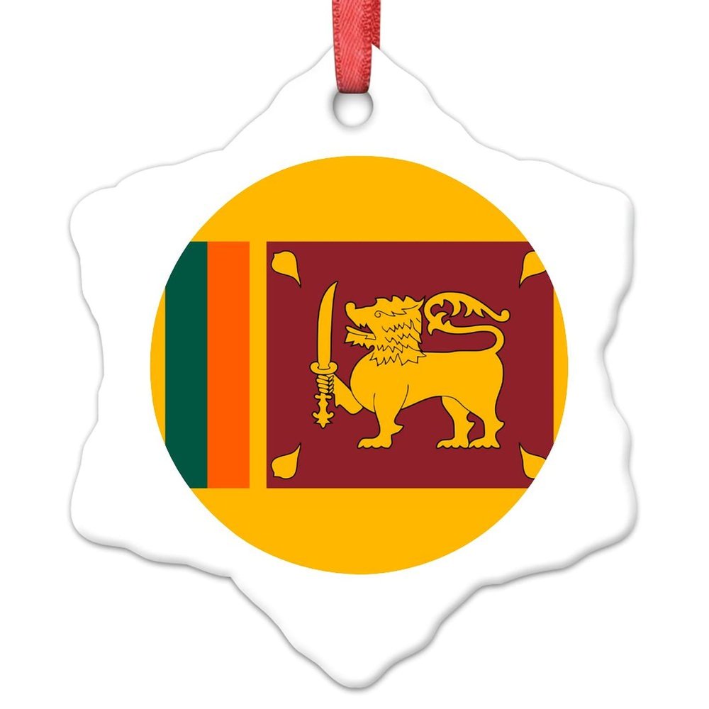 Sri Lanka Flag Christmas Ornaments 2022 Country City Souvenir Christmas Tree Ornaments Personalized National Flag Porcelain Christmas Ornaments Holiday Christmas Keepsake New Year Gifts, 3 Inch
