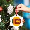 Sri Lanka Flag Christmas Ornaments 2022 Country City Souvenir Christmas Tree Ornaments Personalized National Flag Porcelain Christmas Ornaments Holiday Christmas Keepsake New Year Gifts, 3 Inch view 4