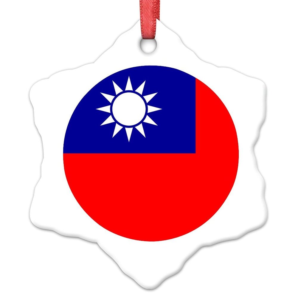 Taiwan Flag Christmas Ornaments 2022 Country City Souvenir Ornaments for Christmas Trees Personalized National Flag Porcelain Christmas Ornaments Holiday Christmas Keepsake New Year Gifts, 3 Inch