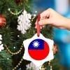 Taiwan Flag Christmas Ornaments 2022 Country City Souvenir Ornaments for Christmas Trees Personalized National Flag Porcelain Christmas Ornaments Holiday Christmas Keepsake New Year Gifts, 3 Inch view 4