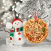 Mexican Pizza Christmas Tree Ornaments Personalized Christmas Ornament Funny Food Ceramic Farmhouse Hanging Ornaments Holiday Home Decor Christmas Keepsake New Year Gifts, 3 Inch view 3