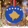 Christmas Ornaments Kosovo Flag Ornaments for Christmas Trees Country City Souvenir Ceramic Kosovo Ornaments Personalized Christmas Ornaments 2022 Keepsake Holiday Christmas Decor, 3 Inch view 2