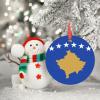 Christmas Ornaments Kosovo Flag Ornaments for Christmas Trees Country City Souvenir Ceramic Kosovo Ornaments Personalized Christmas Ornaments 2022 Keepsake Holiday Christmas Decor, 3 Inch view 3