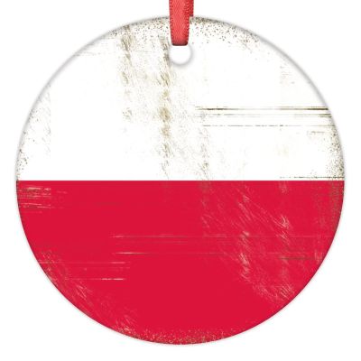 The Flag of Poland Ornaments for Christmas Trees Personalized Patriotic Christmas Ornaments 2022 Country City Souvenir Hanging Ornaments Holiday Christmas Keepsake New Year Gifts, 3 Inch