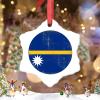 Christmas Ornaments Nauru Flag Christmas Decorations for Tree Country City Souvenir Ceramic Nauru Ornaments Personalized Christmas Ornaments 2022 Keepsake Holiday Christmas Decor, 3 Inch view 2