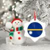 Christmas Ornaments Nauru Flag Christmas Decorations for Tree Country City Souvenir Ceramic Nauru Ornaments Personalized Christmas Ornaments 2022 Keepsake Holiday Christmas Decor, 3 Inch view 3