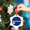 Christmas Ornaments Nauru Flag Christmas Decorations for Tree Country City Souvenir Ceramic Nauru Ornaments Personalized Christmas Ornaments 2022 Keepsake Holiday Christmas Decor, 3 Inch view 4