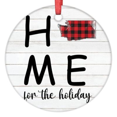 Washington Ornaments Personalized Home State Christmas Ornaments 2022 Home for The HolidayOrnaments for Christmas Trees Washington Hanging Ornaments Holiday Christmas Keepsake New Year Gifts, 3 Inch