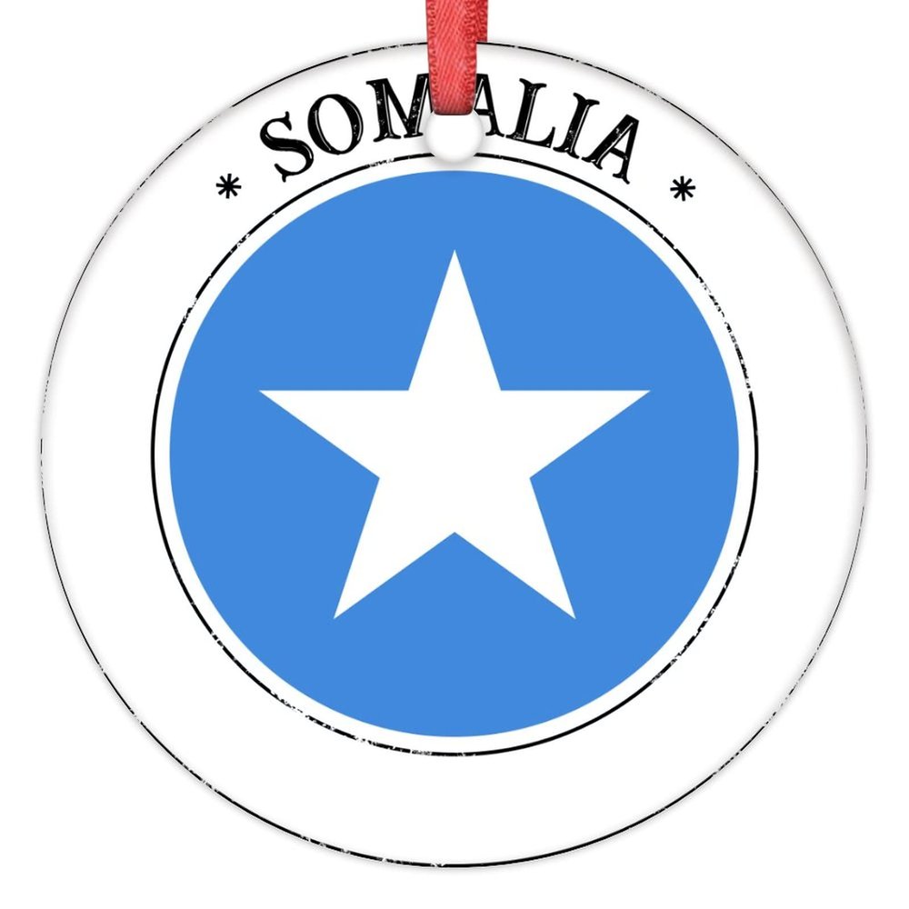 Somalia Flag Christmas Ornaments 2022 Country City Souvenir Christmas Decorations for Tree Personalized National Flag Porcelain Christmas Ornaments Holiday Christmas Keepsake New Year Gifts, 3 Inch