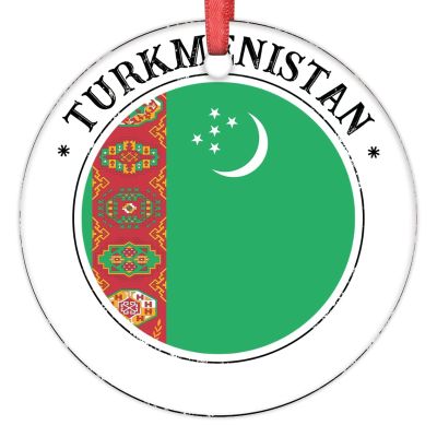 Turkmenistan Flag Christmas Ornaments 2022 Country City Souvenir Ornaments for Christmas Trees Personalized National Flag Christmas Ornaments Holiday Christmas Keepsake New Year Gifts, 3 Inch