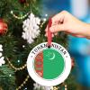 Turkmenistan Flag Christmas Ornaments 2022 Country City Souvenir Ornaments for Christmas Trees Personalized National Flag Christmas Ornaments Holiday Christmas Keepsake New Year Gifts, 3 Inch view 4
