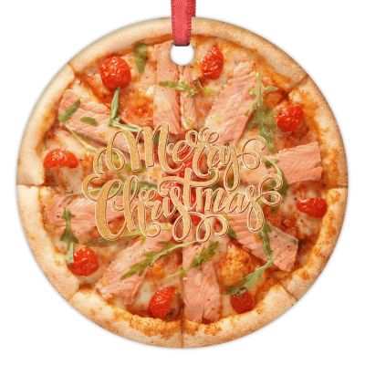 Margherita Pizza Christmas Ornaments Personalized Christmas Ornaments 2022 Cute Food Ornaments for Christmas Trees Hanging Ornaments Holiday Christmas Keepsake New Year Gifts, 3 Inch
