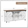 4ever2buy Farmhouse Coffee Bar Cabinet with Storage, 58'' Sideboard Buffet Cabinet with Sliding Barn Door, White Coffee Bar with Gourd Feet, Farmhouse Cabinet for Living Room view 2