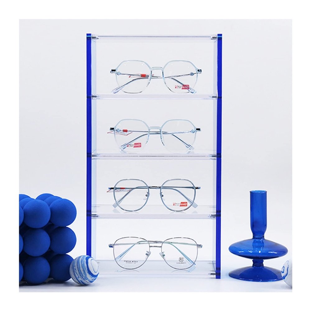 LXBAMKEA Acrylic Glasses Frame Display Stand, 3/4 Tier Sunglasses Eyeglasses Storage Holder, Retail Countertop Eyewear Holder, Home Closet Office Shop Organizer, Showcase