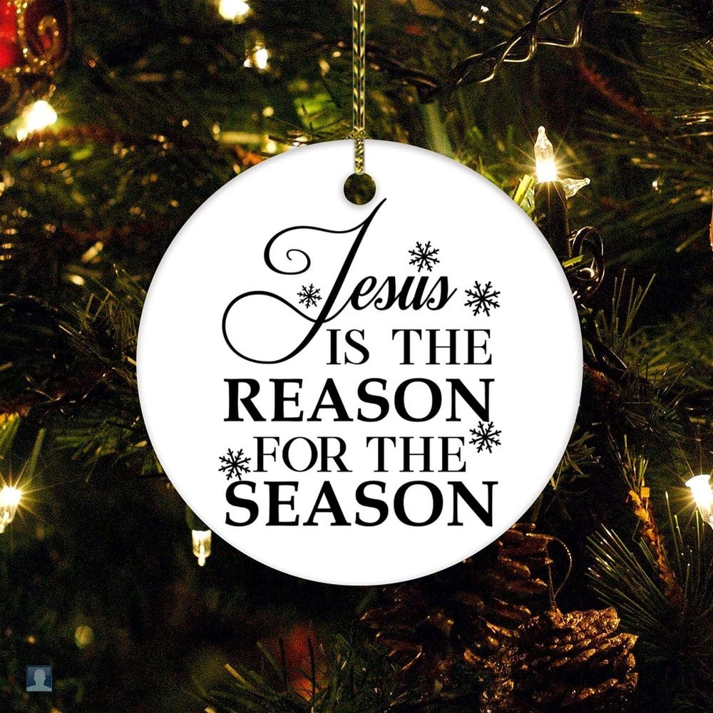 Christmas Ornament Funny Santa Joke Christmas Tree Ornaments Jesus is The Reason for The Season Ornament 3" Ceramic Elegant Christmas Hanging Ornaments