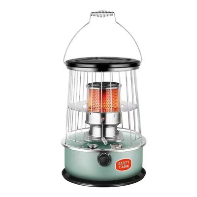Non Electric Kerosene Stove Heater for Indoor and Outdoor Use, Lightweight Portable Oil Heater Glass Burner, 6L Camping Tent Heater, Green (Color : No Bag)