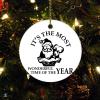 Christmas Ceramic Ornament Its The Most Wonderful Time of The Year Customized Round Ceramic Ornament Funny Xmas Tree Decorations Flat Circle Ceramic Ornament 3 Inch view 1