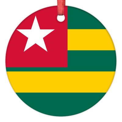 Christmas Ornaments Togo Flag Christmas Tree Ornaments Country City Souvenir Ceramic Togo Ornaments Personalized Christmas Ornaments 2022 Keepsake Holiday Christmas Decor, 3 Inch