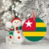 Christmas Ornaments Togo Flag Christmas Tree Ornaments Country City Souvenir Ceramic Togo Ornaments Personalized Christmas Ornaments 2022 Keepsake Holiday Christmas Decor, 3 Inch view 3