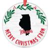 Illinois Ornaments Personalized Home State Christmas Ornaments 2022 Merry Christmas Wreath Christmas Decorations for Tree Illinois Hanging Ornaments Holiday Christmas Keepsake New Year Gifts, 3 Inch view 1