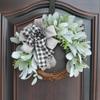 Christmas Wreath for Front Door Green Christmas Wreath Artificial Rabbit Ear Grass Wreath Simple and Modern Xmas Wreath Wreath Decorations for Front Door 40cm Wreath Decorations view 3