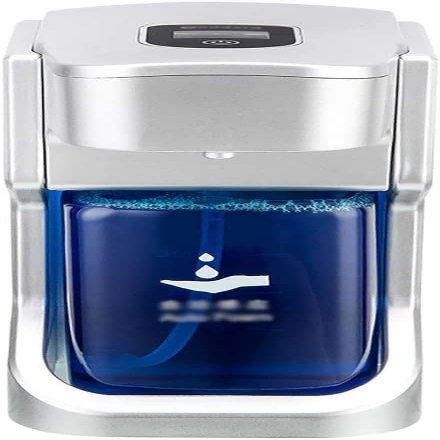 Soap Dispenser Automatic Battery Foaming Pump Liquid Lotion Touchless Adjustable Large Capacity Countertop Bathroom Kitchen (Silver)