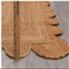 DecorAvenue Scalloped Natural Jute Area Rug Braided Bohemian Living Room Farmhouse Rugs (Natural, 10' Ft Square) view 2