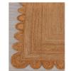 DecorAvenue Scalloped Natural Jute Area Rug Braided Bohemian Living Room Farmhouse Rugs (Natural, 10' Ft Square) view 3
