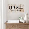 Alioyoit Wood Sign Plaque Home Sweet Home New Jersey State Retro Wood Door Hanger Plaque Rustic Wooden Wall Pediment Wall Hanging Door Sign Wall Hanging Decor for Garden Living Room 6x12 Inch view 4