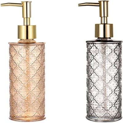 EKAYG Fashion soap Dispenser Glass Soap Dispenser Hand Soap Dispenser Glass Pump Bottle Glass Transparent Farmhouse Rustic Bathroom Accessories