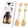 60Pieces(30 Packs) Crown Tea Spoons for Wedding Favors,Bridal Shower or Baby Shower Favors, Dringk Spoon Gifts or Souvenirs for Guests Bulk view 1