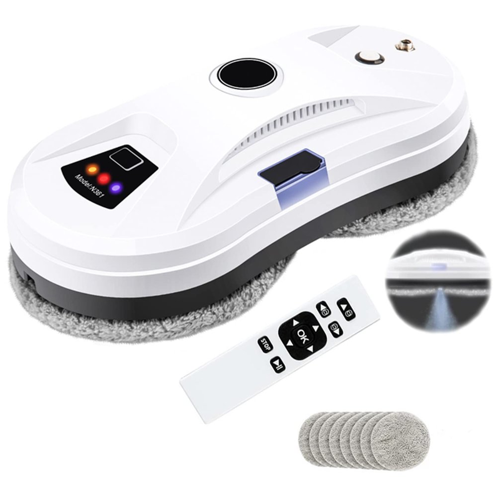 UIBAO Window Cleaner Robot,Smart Window Vacuum Cleaner with Automatic Water Spray,Glass Cleaning Robot with Remote Control,for Interior/Exterior Highrise Windows