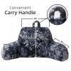 A Nice Night Faux Fur Reading Pillow Bed Wedge Large Adult Children Backrest with Arms Back Support for Sitting Up in Bed/Couch for Bedrest,Tie Dyed Gray view 2