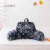 A Nice Night Faux Fur Reading Pillow Bed Wedge Large Adult Children Backrest with Arms Back Support for Sitting Up in Bed/Couch for Bedrest,Tie Dyed Gray view 3