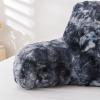 A Nice Night Faux Fur Reading Pillow Bed Wedge Large Adult Children Backrest with Arms Back Support for Sitting Up in Bed/Couch for Bedrest,Tie Dyed Gray view 4