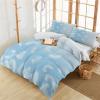 3 Pieces Duvet Cover Cal King Bedding Sets White Feather Blue Gradient Back Luxury Soft Comforter Cover with Pillowcases Farm Bird Plumage Ombre Art Microfiber Quilt Covers Set for Bedroom Decor view 4