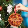 Four-Way Cheese Pizza Christmas Ornaments 2022 Pizza Christmas Decorations for Tree Personalized Cute Food Porcelain Christmas Ornaments Holiday Christmas Keepsake New Year Gifts, 3 Inch view 4
