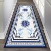 Contemporary Hallways Carpet Runners Classic Blue Washable Area Rug Kitchen Entryway Stair Passage Narrow Runner Rug 60cm/70cm/80cm/100cm Wide (Size : 2 ft x 19.7 ft) view 2