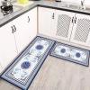 Contemporary Hallways Carpet Runners Classic Blue Washable Area Rug Kitchen Entryway Stair Passage Narrow Runner Rug 60cm/70cm/80cm/100cm Wide (Size : 2 ft x 19.7 ft) view 3
