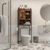 LOKO Over The Toilet Storage Cabinet, Freestanding Bathroom Space Saver with Adjustable Shelves & Sliding Barn Door, 4-Tier Over Toilet Bathroom Organizer, 25 x 9.5 x 67.5 inches (Rustic Brown) view 2