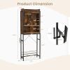 LOKO Over The Toilet Storage Cabinet, Freestanding Bathroom Space Saver with Adjustable Shelves & Sliding Barn Door, 4-Tier Over Toilet Bathroom Organizer, 25 x 9.5 x 67.5 inches (Rustic Brown) view 3
